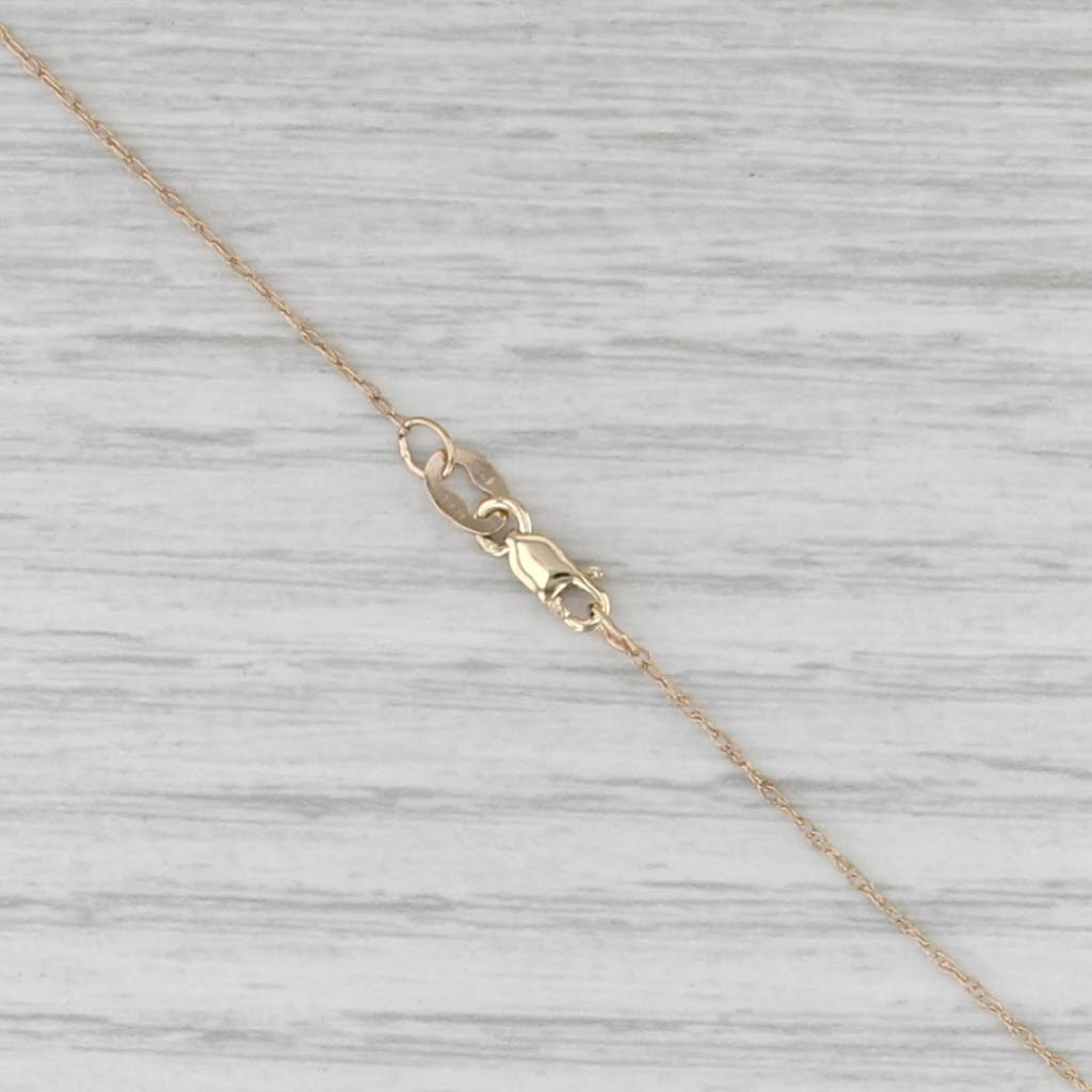 Diamond Leaf Hearts Flower Pendant Necklace 14k Gold 18.75" Rope Chain