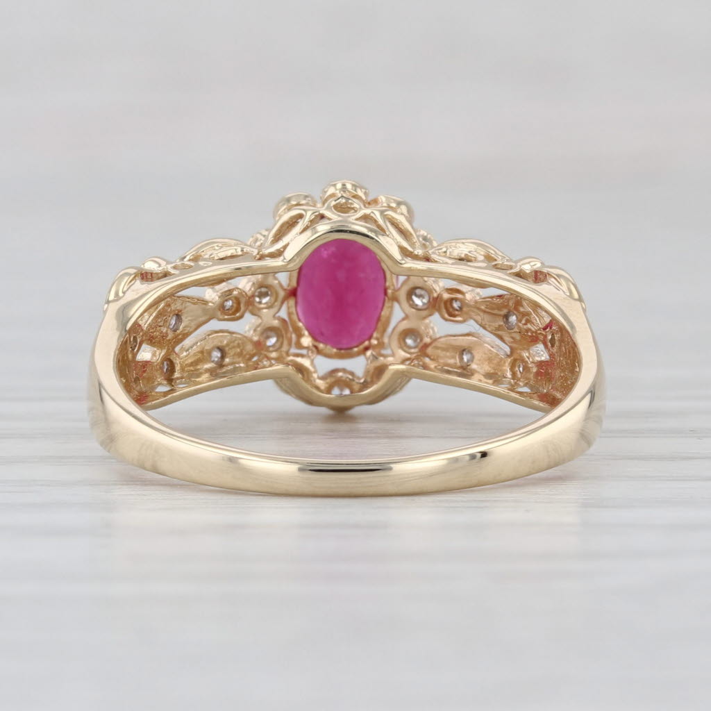 1ctw Pink Tourmaline Diamond Ring 10k Yellow Gold Size 9.25
