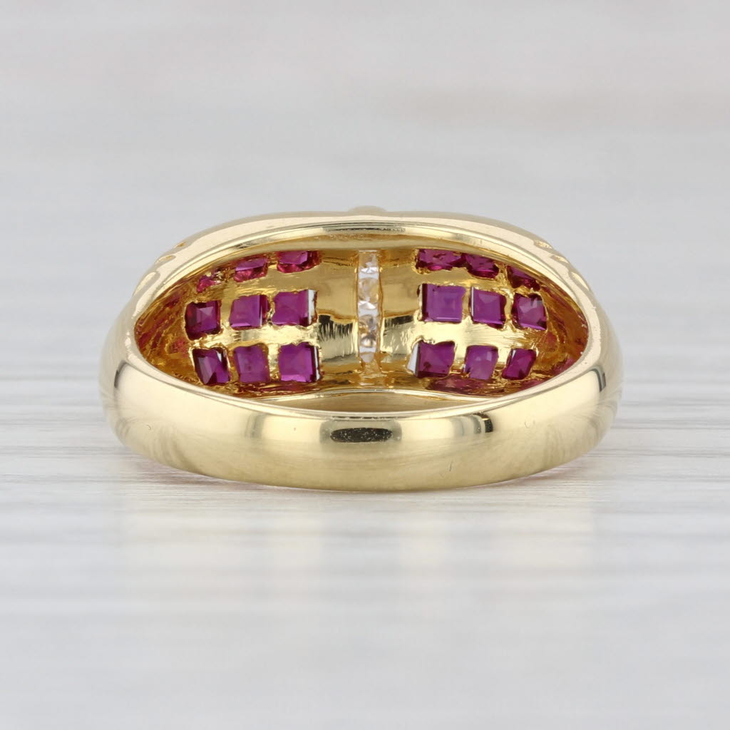 0.99ctw Ruby Diamond Ring 18k Yellow Gold Size 6.5