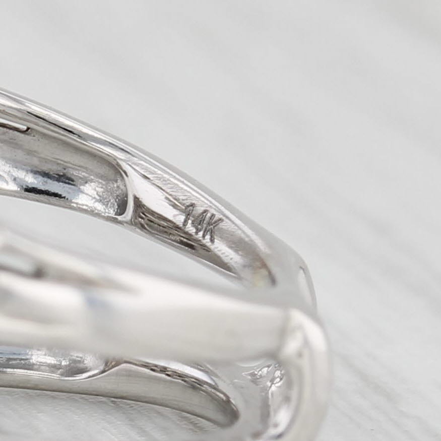 Light Gray 0.75ctw Diamond Ring Jacket Guard 14k White Gold Size 4 Wedding Band