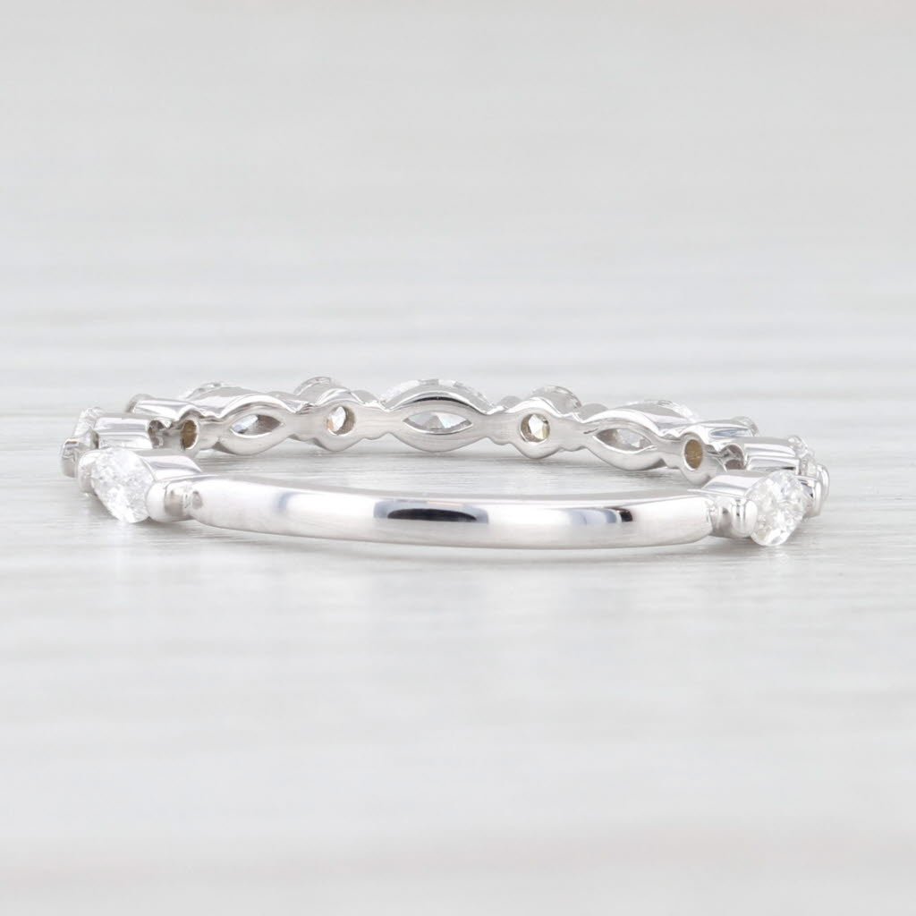 Light Gray New 0.63ctw Diamond Wedding Band 14k White Gold Stackable Anniversary Ring 6.25