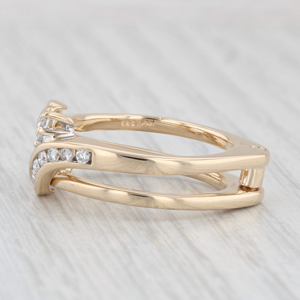 Light Gray 0.35ctw Diamond Ring Jacket Enhancer Guard 14k Gold Size 7.25 Bridal Bands Move
