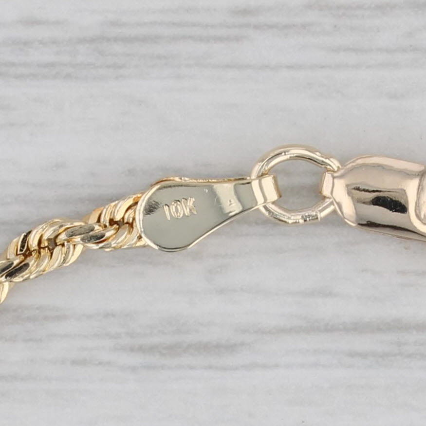 Gray Rope Chain Bracelet 10k Yellow Gold 6.75" 2mm