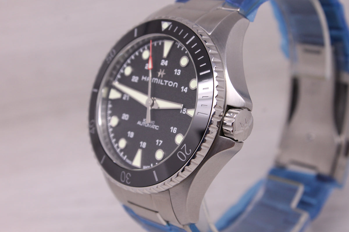Hamilton Navy Scuba 43mm Steel Automatic Watch Black Dial Swiss H82515130 MINT