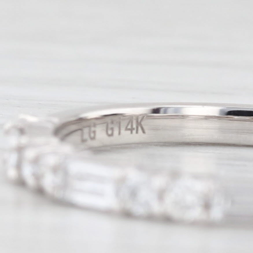 Light Gray New 0.50ctw Lab Grown Diamond Ring Wedding Anniversary Band 14k White Gold S 6.5