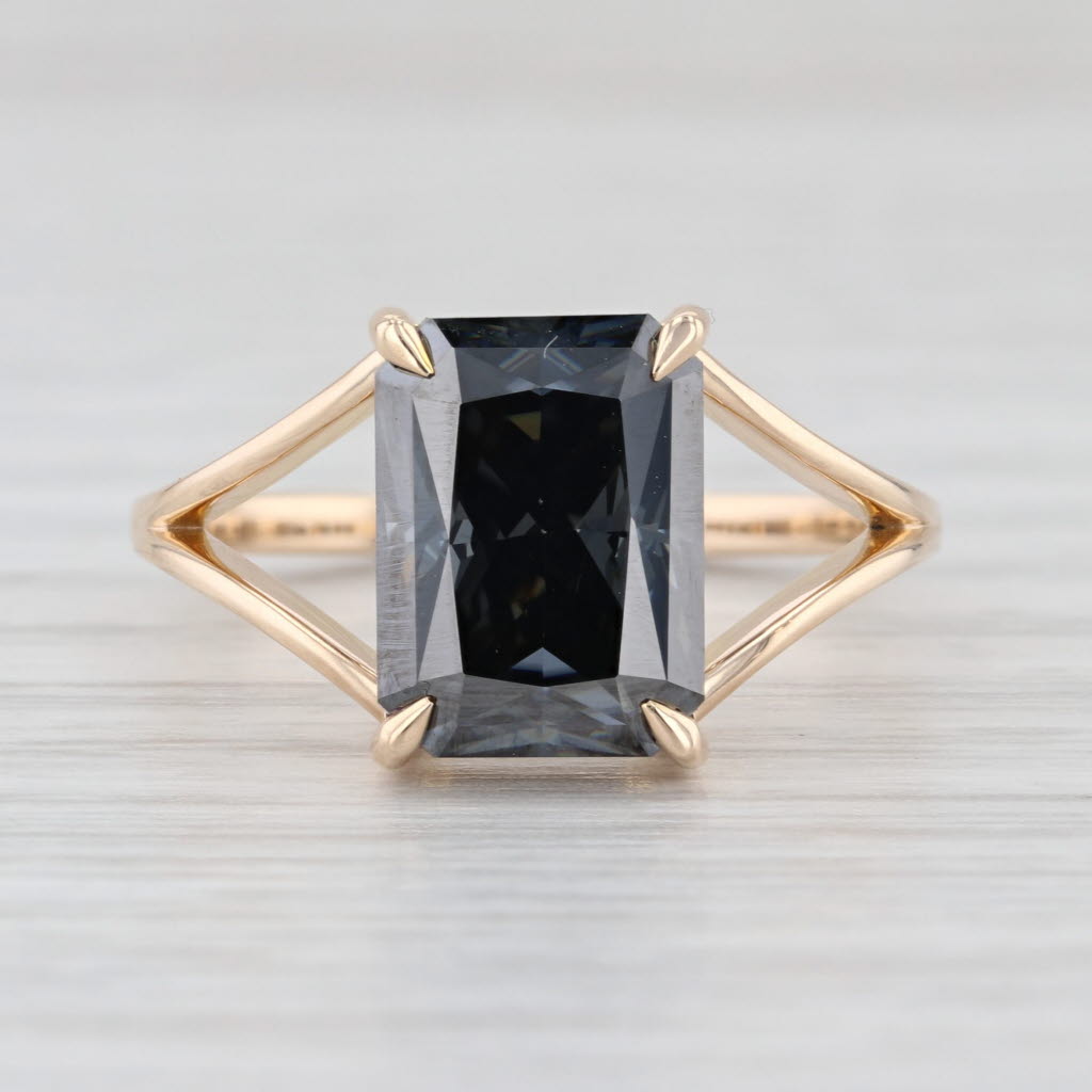 4.48ct Moissanite Solitaire Ring 10k Yellow Gold Size 7.75