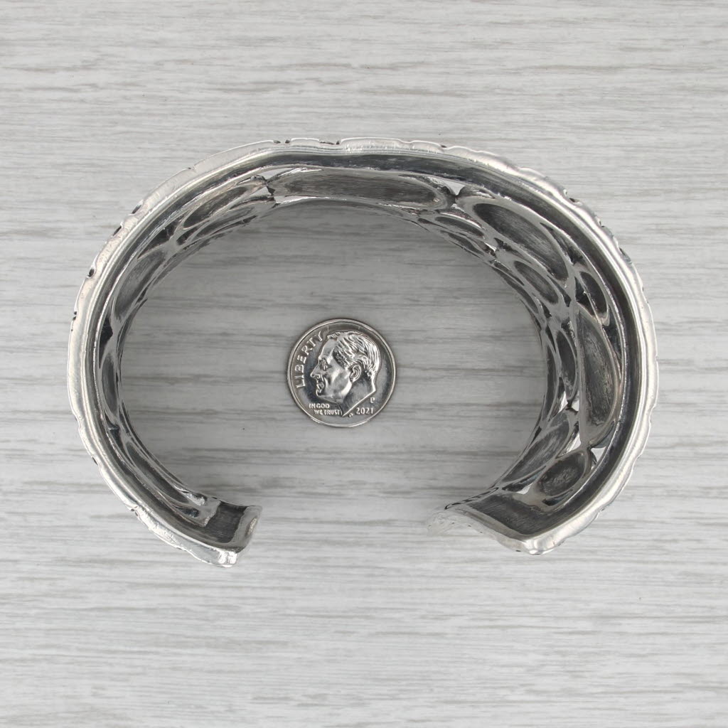John Hardy Large Pebble Cuff Bracelet Sterling Silver 7" 70.1mm Statement