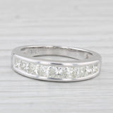 0.89ctw Princess Diamond Wedding Band 14k White Gold Size 6.25 Anniversary Ring