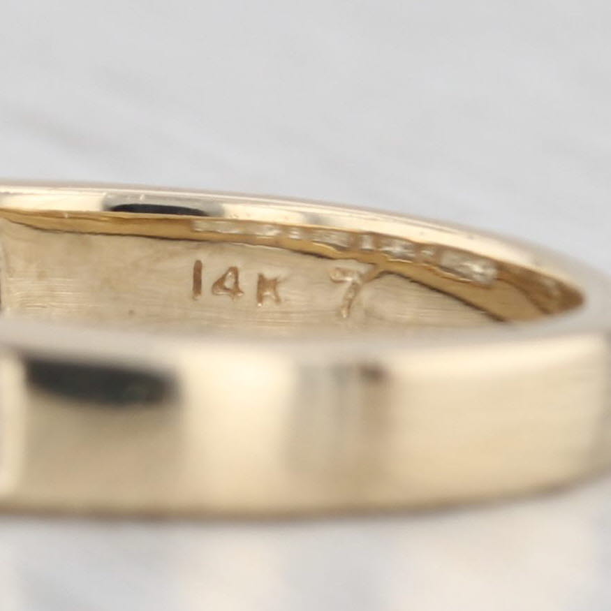 Light Gray 0.90ctw Diamond Wedding Band 14k Yellow Gold Size 7 Stackable Anniversary Ring