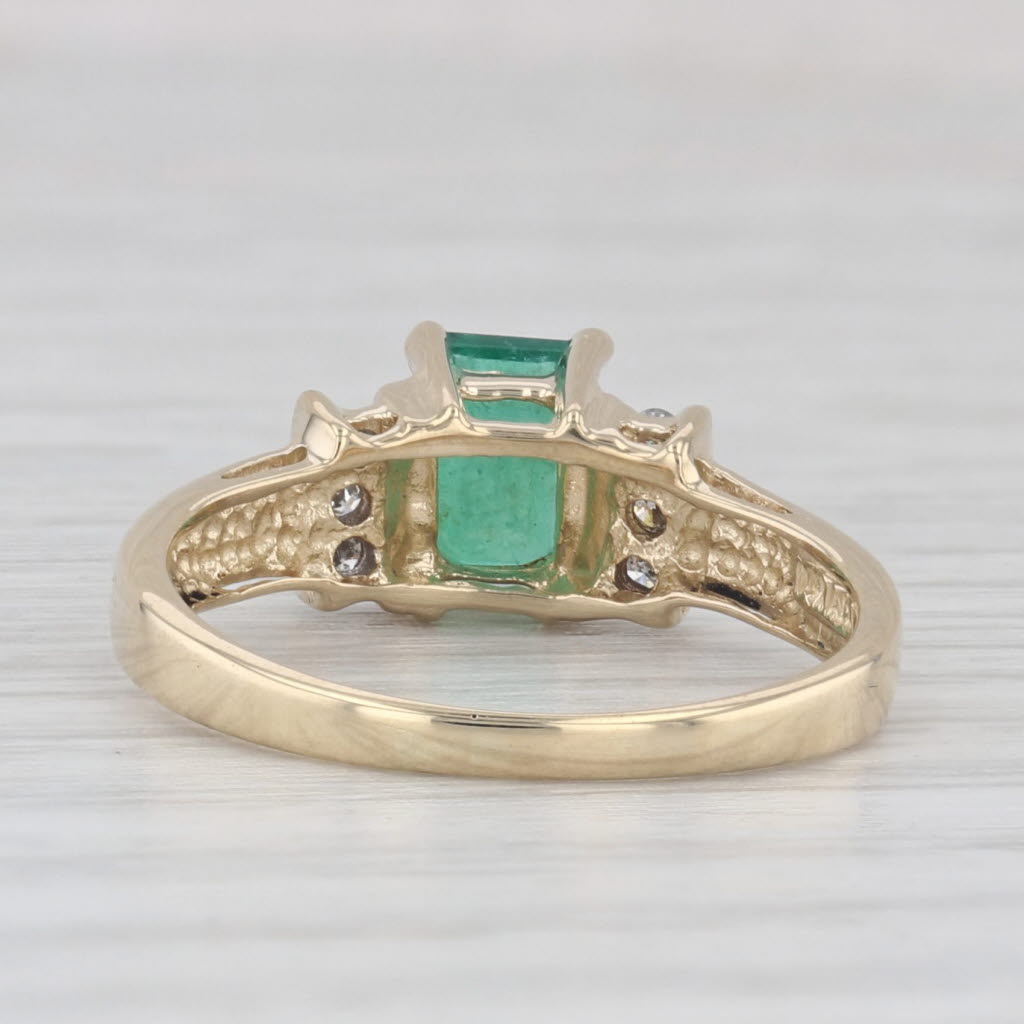 Light Gray 0.68ctw Emerald Diamond Ring 14k Yellow Gold Size 5.75