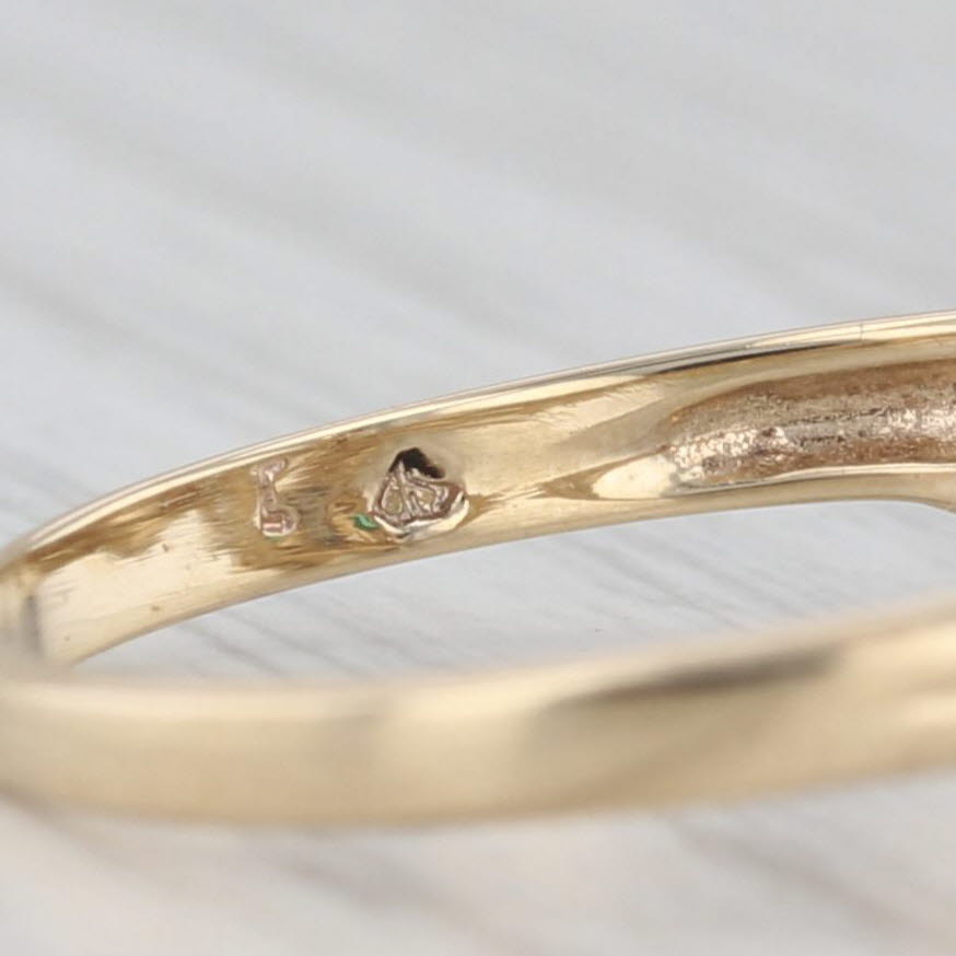 Gray 0.34ctw Lab Created Emerald Diamond Ring 10k Yellow Gold Size 8.25