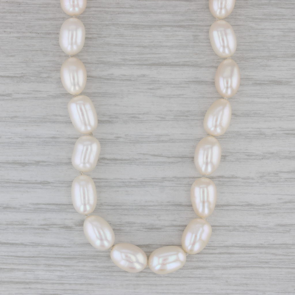 Gray Slane & Slane Cultured Pearl Strand Necklace 18k Gold Diamond Toggle Clasp 18"