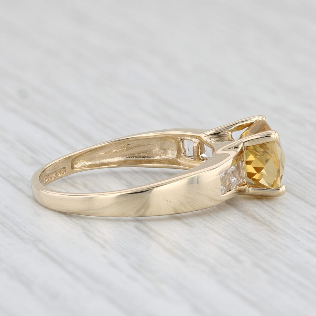 Light Gray 2.75ctw Yellow Heliodor White Goshenite Ring 14k Yellow Gold Size 8