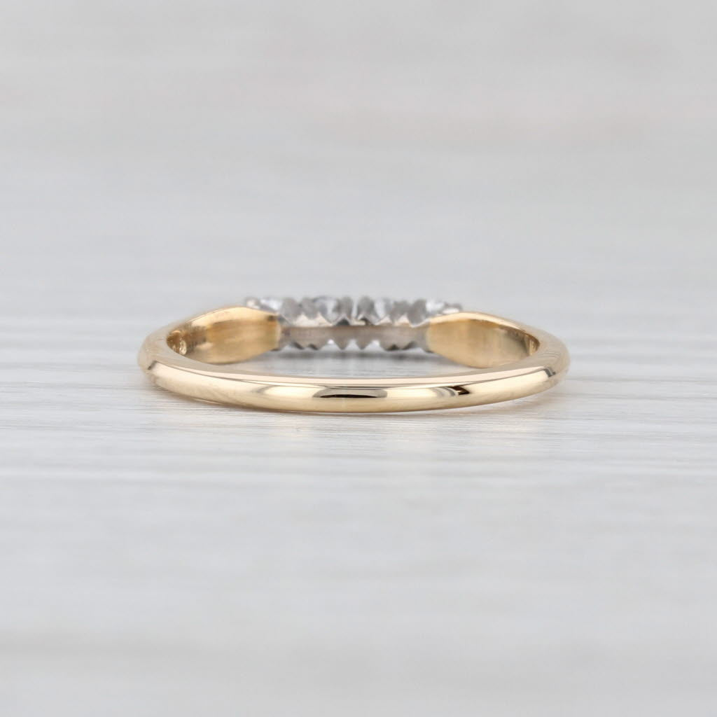 Jabel 0.20ctw Diamond 4-Stone Wedding Ring 18k Gold Stackable Size 6.5