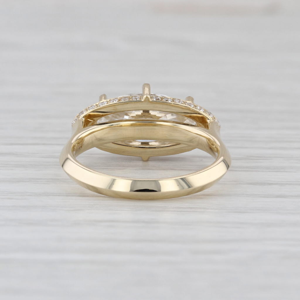 New IGI 2.24ctw Marquise Lab Created Diamond Halo Engagement Ring 14k Gold
