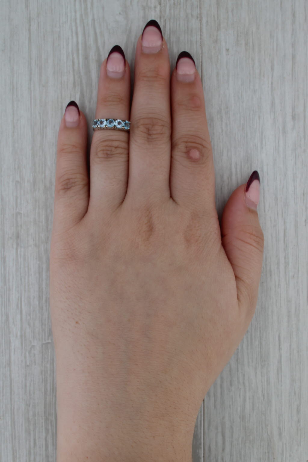 1.40ctw Lab Created Spinel Ring Sterling Silver Size 4.25 Stackable