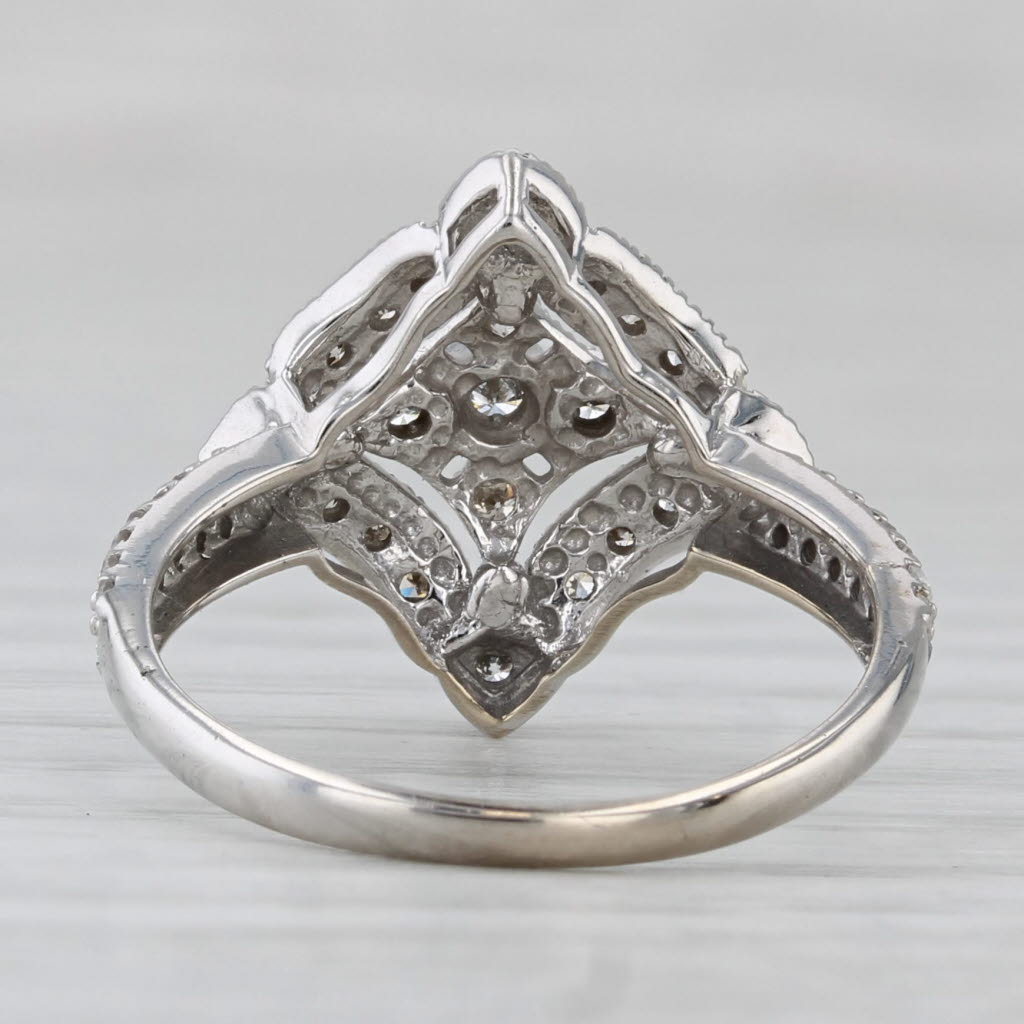 Gray 0.25ctw Diamond Halo Ring 14k White Gold Size 5.25