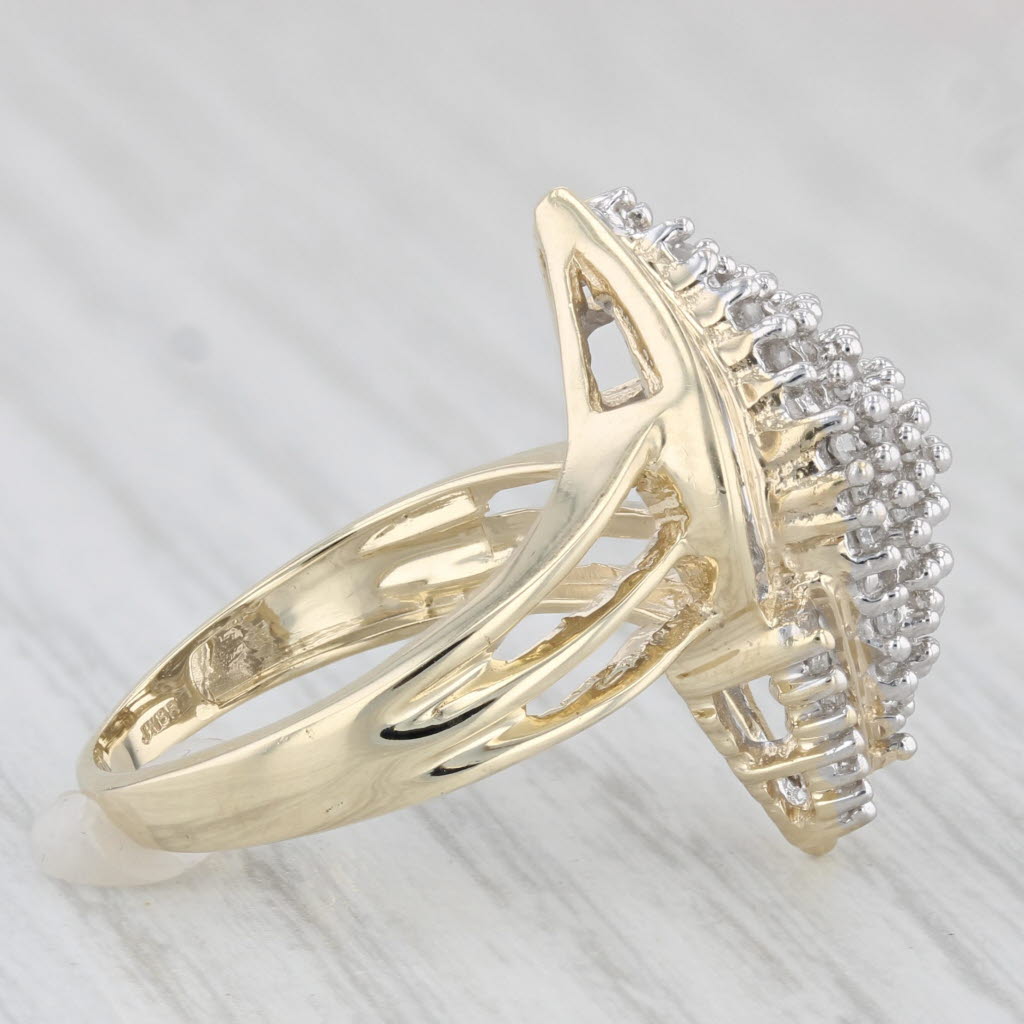 Light Gray 0.23ctw Diamond Cluster Ring 10k Yellow Gold Size 7Cocktail