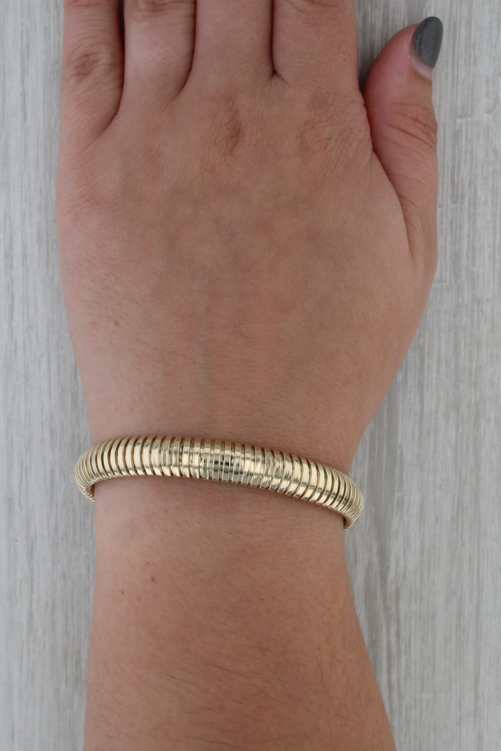 Omega Chain Bracelet 14k Yellow Gold 6.75" 9.2mm Italy