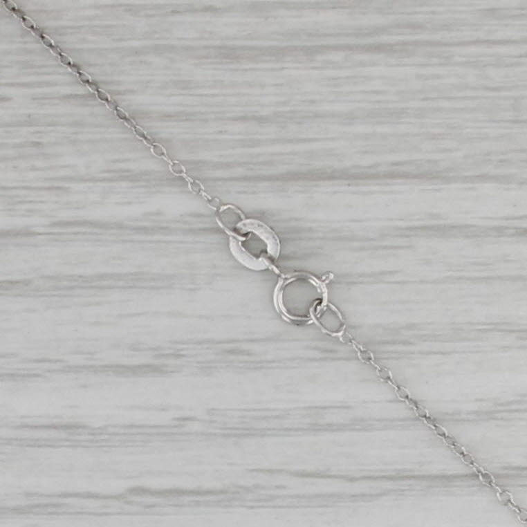 Tourmalated Quartz Topaz Imitation Diamond Pendant Necklace Sterling Silver 18"