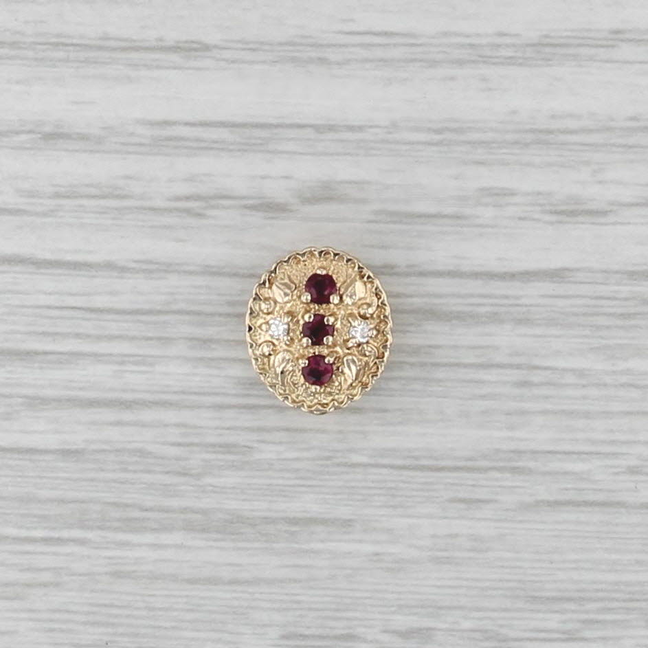 Richard Glatter 0.25ctw Ruby Diamond Slide Bracelet Charm 14k Yellow Gold