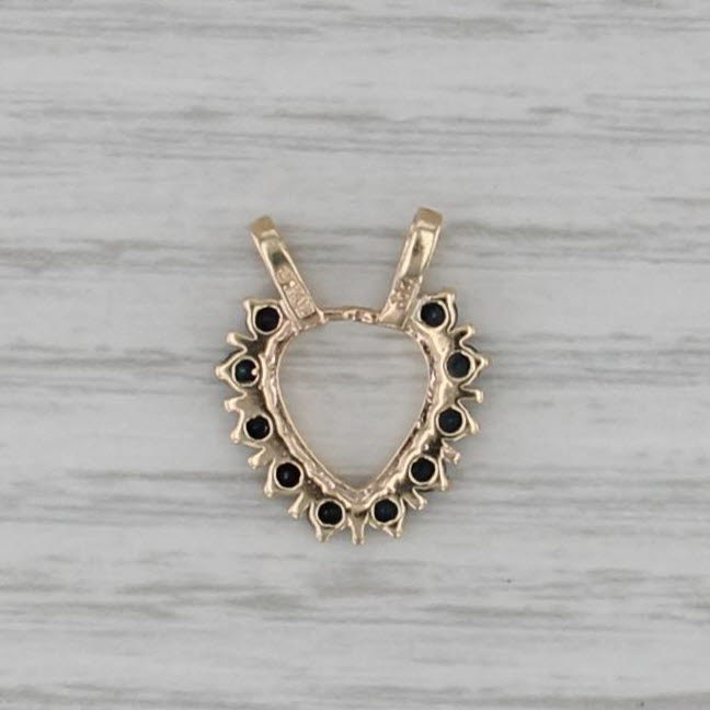 0.40ctw Blue Sapphire Open Heart Enhancer Pendant 10k Yellow Gold