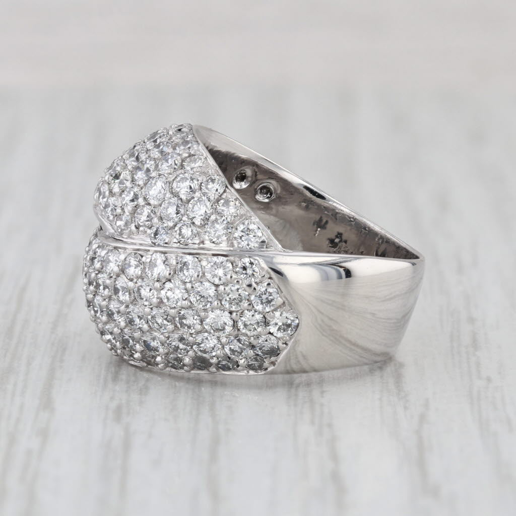 4.25ctw Diamond Pave Overlay Ring 14k White Gold Size 7 Cocktail