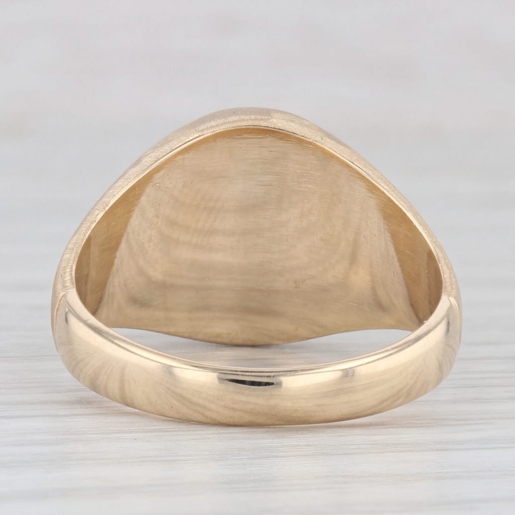 Light Gray Vintage Men's Onyx Diamond Signet Ring 10k Yellow Gold Size 9.75-10