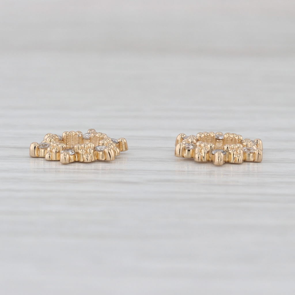 0.18ctw Diamond Earring Jackets Enhancers 14k Yellow Gold for Stud Earrings