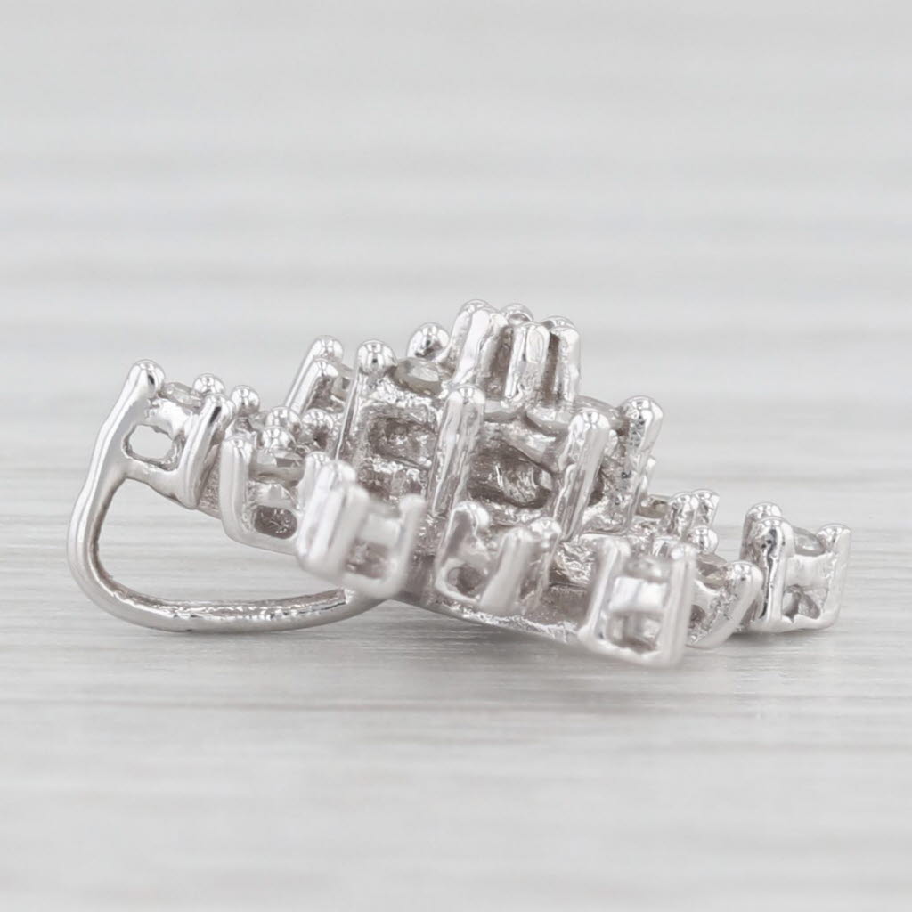 Light Gray 0.24ctw Diamond Accented Snowflake Pendant 10k White Gold Charm