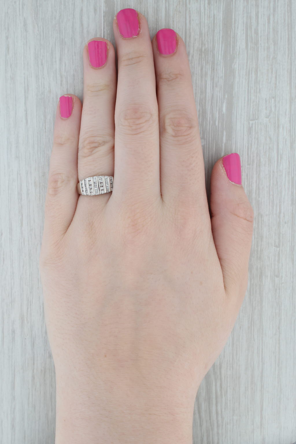 Gray 0.35ctw Diamond Ring 10k White Gold Size 8