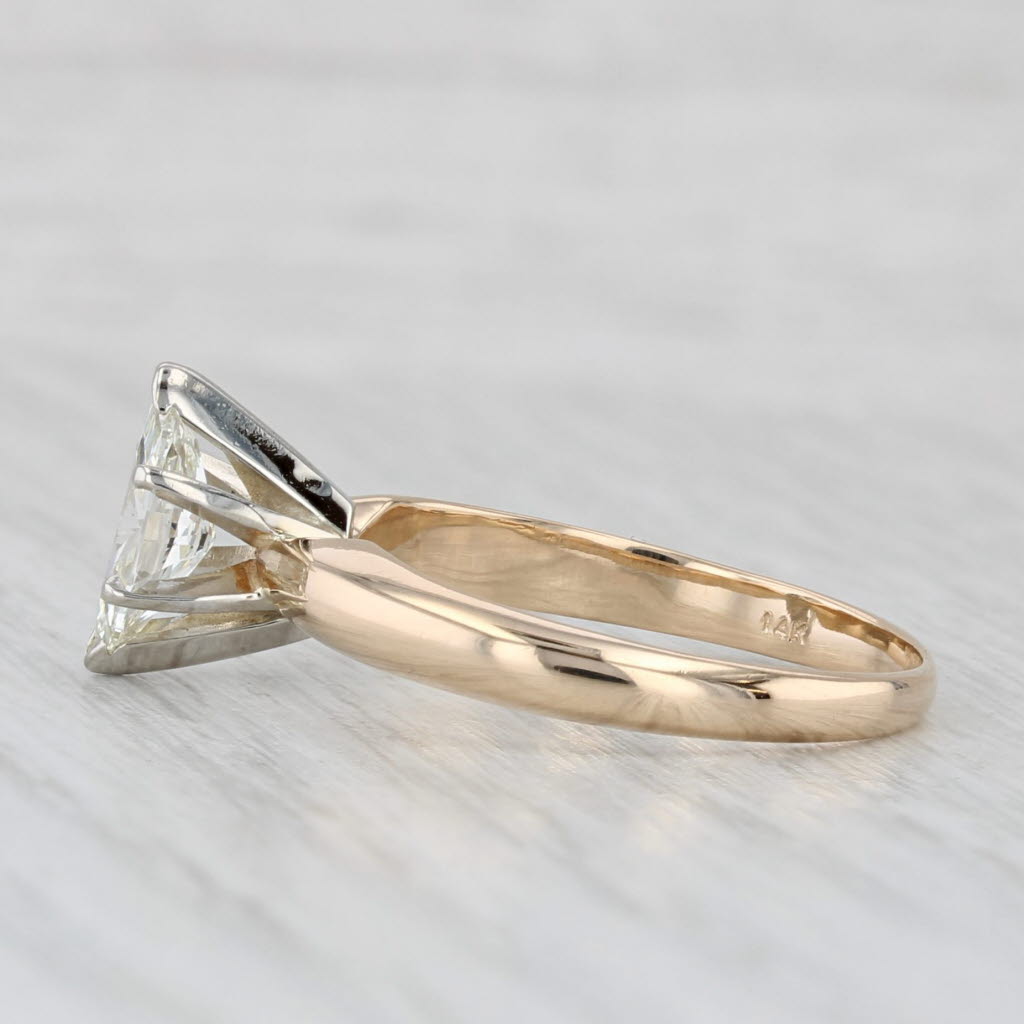 Light Gray 0.78ct Diamond Marquise Solitaire Engagement Ring 14k Yellow White Gold Size 7