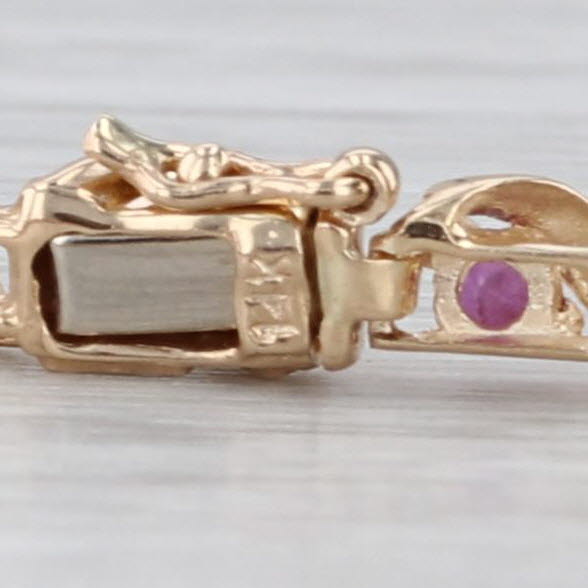 2.10ctw Ruby Tennis Bracelet 14k Yellow Gold 7" 4mm