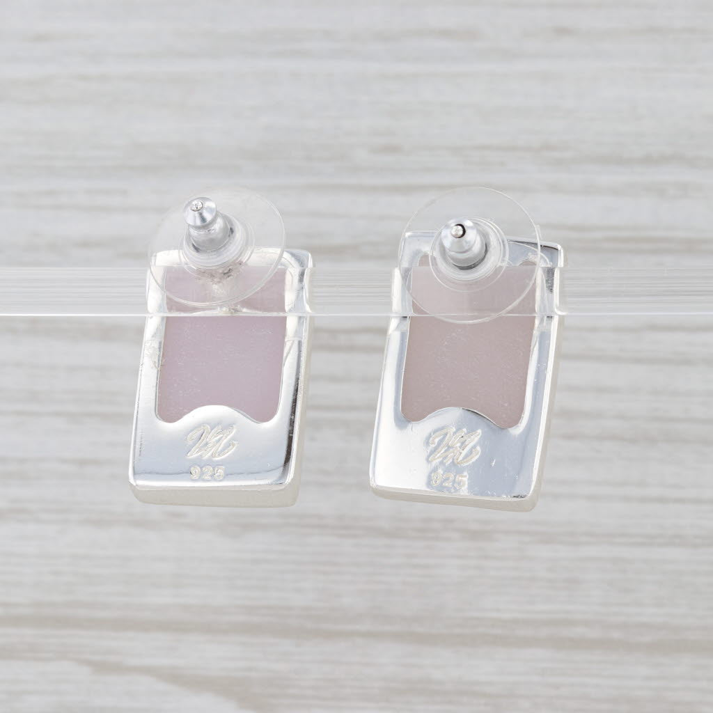 New Nina Wynn White Druzy Quartz Drop Earrings Sterling Silver Statement