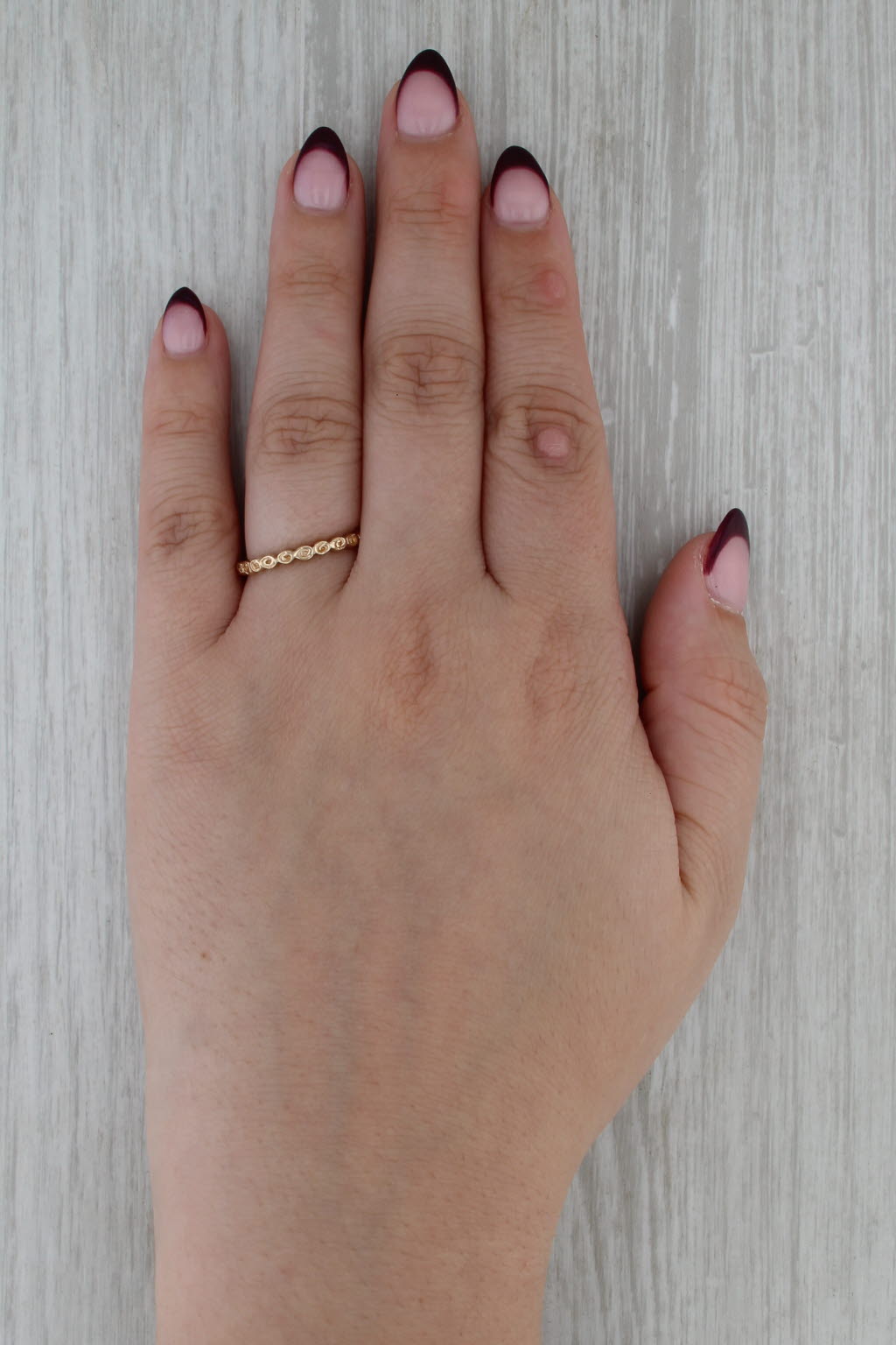 Authentic Pandora Small Roses Ring 150102 14k Yellow Gold Stackable Band 7.25 55