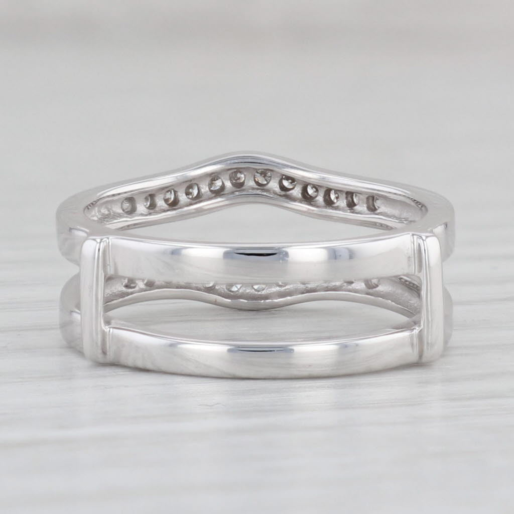 Light Gray 0.24ctw Diamond Ring Jacket Guard 14k White Gold Size 7 Wedding Band