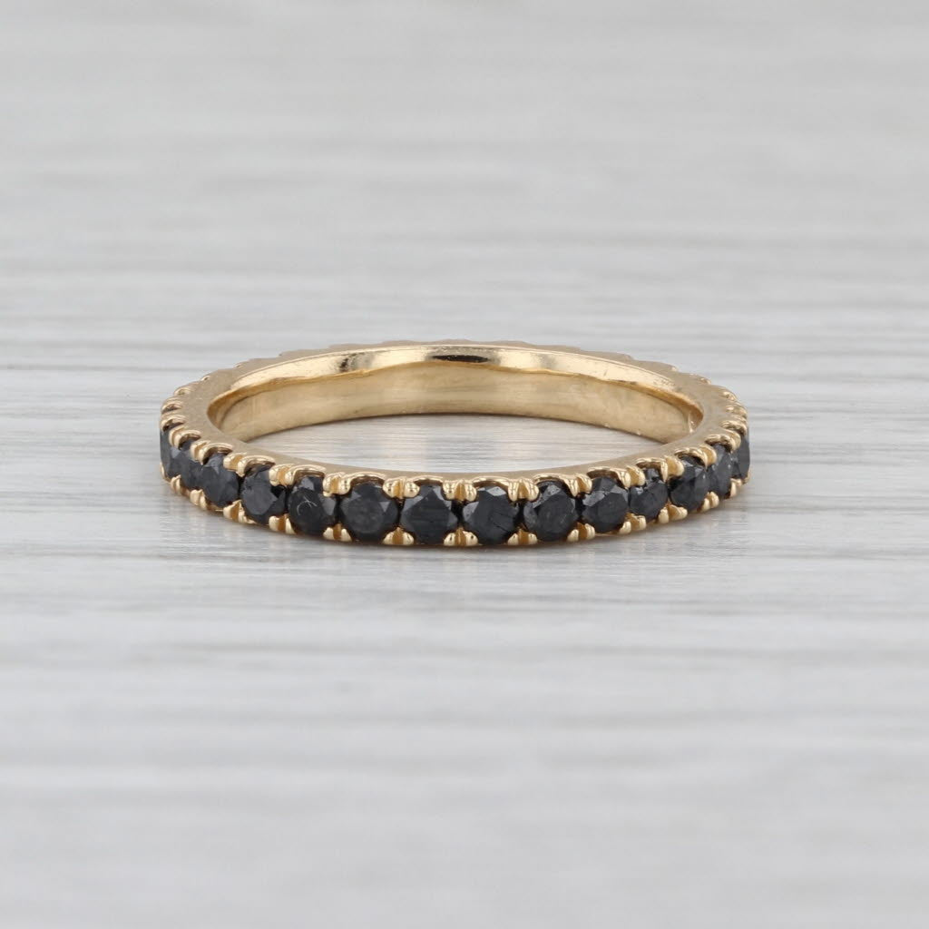 0.55ctw Black Diamond Eterntiy Band 18k Yellow Gold Size 5 Stakable Wedding Ring