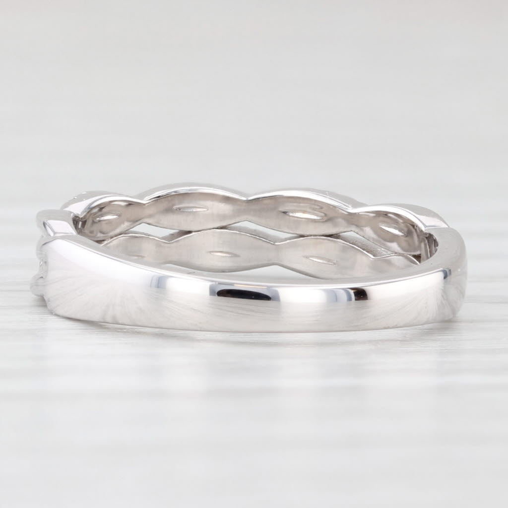 Light Gray New 0.10ctw Diamond Ring 14k White Gold Wedding Band Stackable Anniversary 6.25