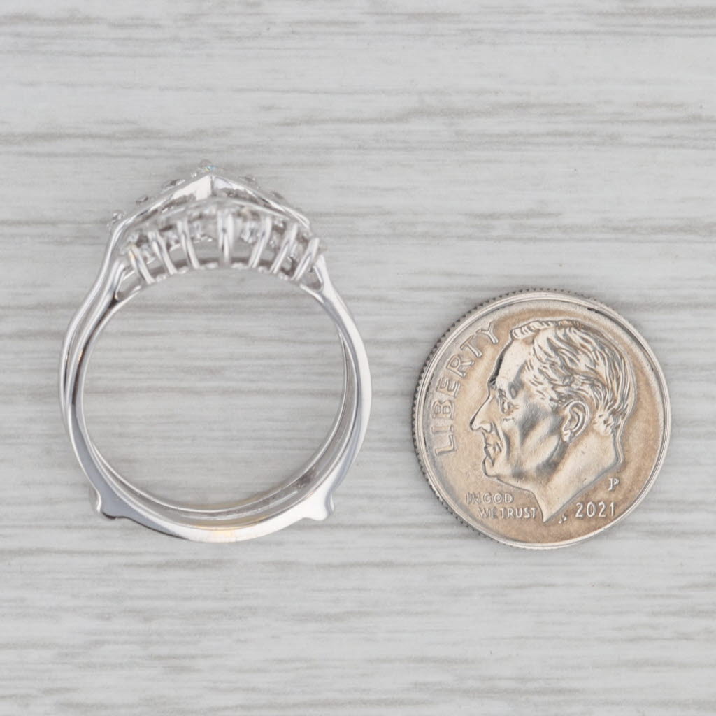 Gray 0.64ctw Diamond Ring Jacket Guard Wedding Band 14k White Gold Size 7.75