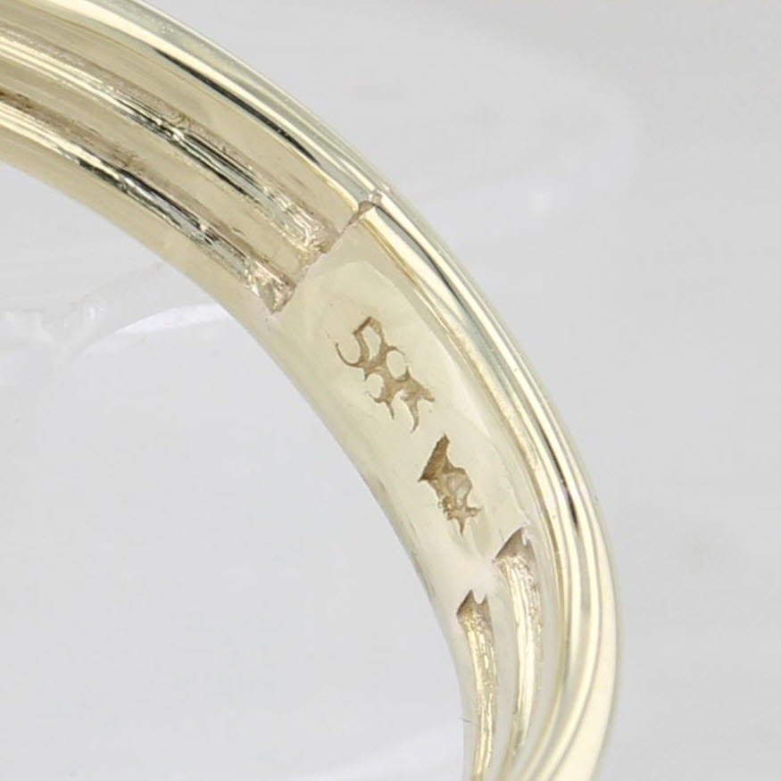 Light Gray Oval Opal Cabochon Diamond Ring 14k Yellow Gold Size 7