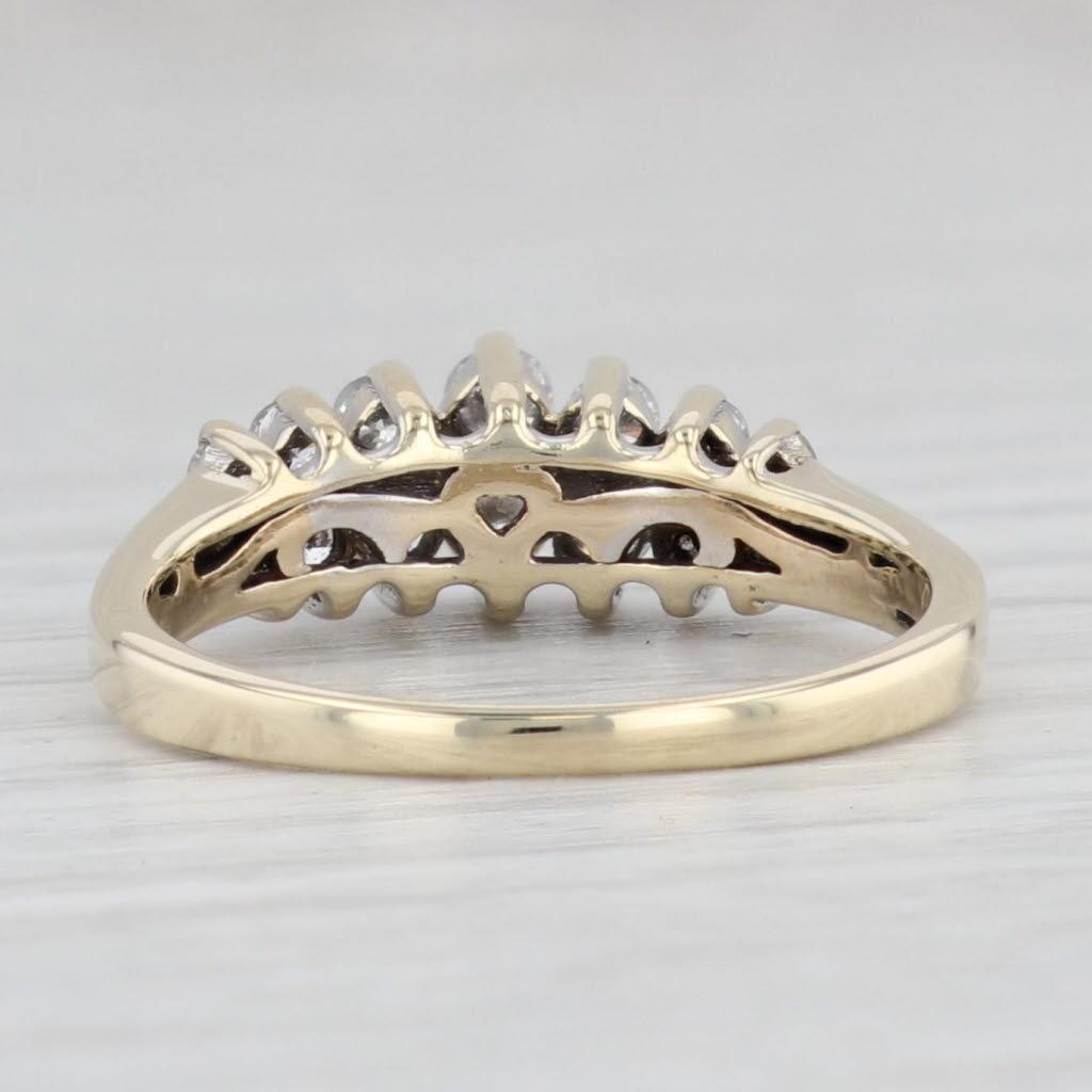 Light Gray 0.44ctw Diamond Tiered Pyramid Ring 14k Yellow Gold Size 6 Stackable