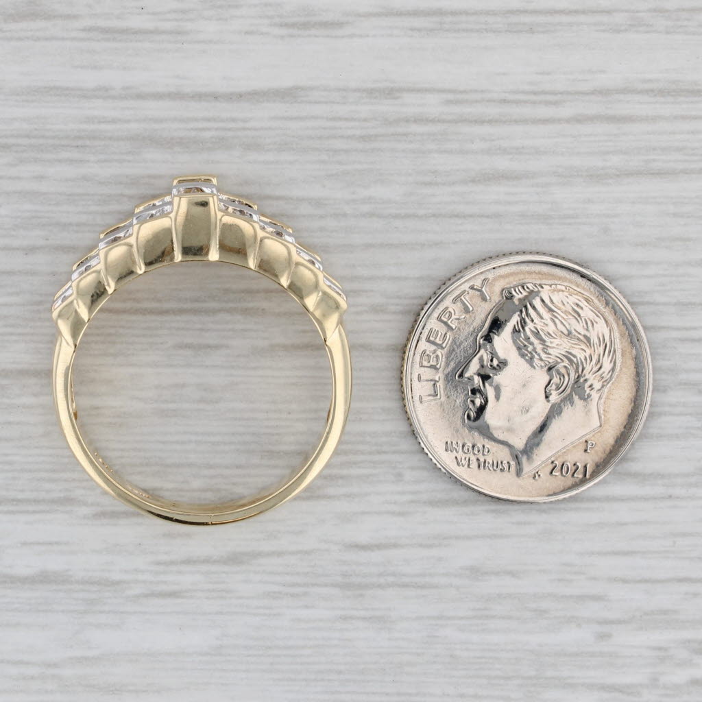 Gray 0.76ctw Tiered Diamond Ring 10k Yellow Gold Size 8.25