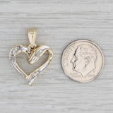 Gray 0.10ctw Diamond Stylized Open Heart Pendant 10k Yellow Gold