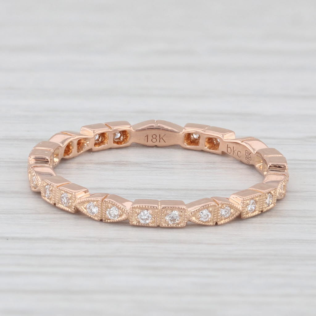 Light Gray New Diamond Eternity Band 18k Rose Gold Sz 6.5 Wedding Stackable Ring Beverley K