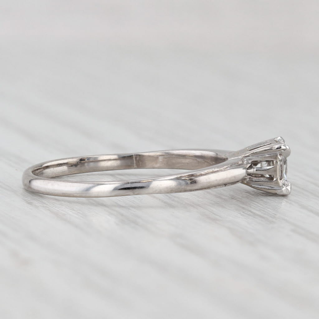 Light Gray 0.32ct Round Diamond Solitaire Engagement Ring Ruthendium Palladium Size 6.75
