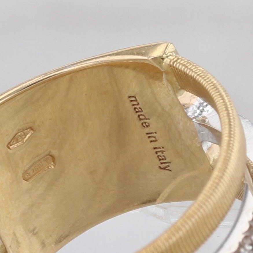 Marco Bicego Masai Three Row 0.16ctw Diamond Ring 18k Yellow White Gold Sz 6.75