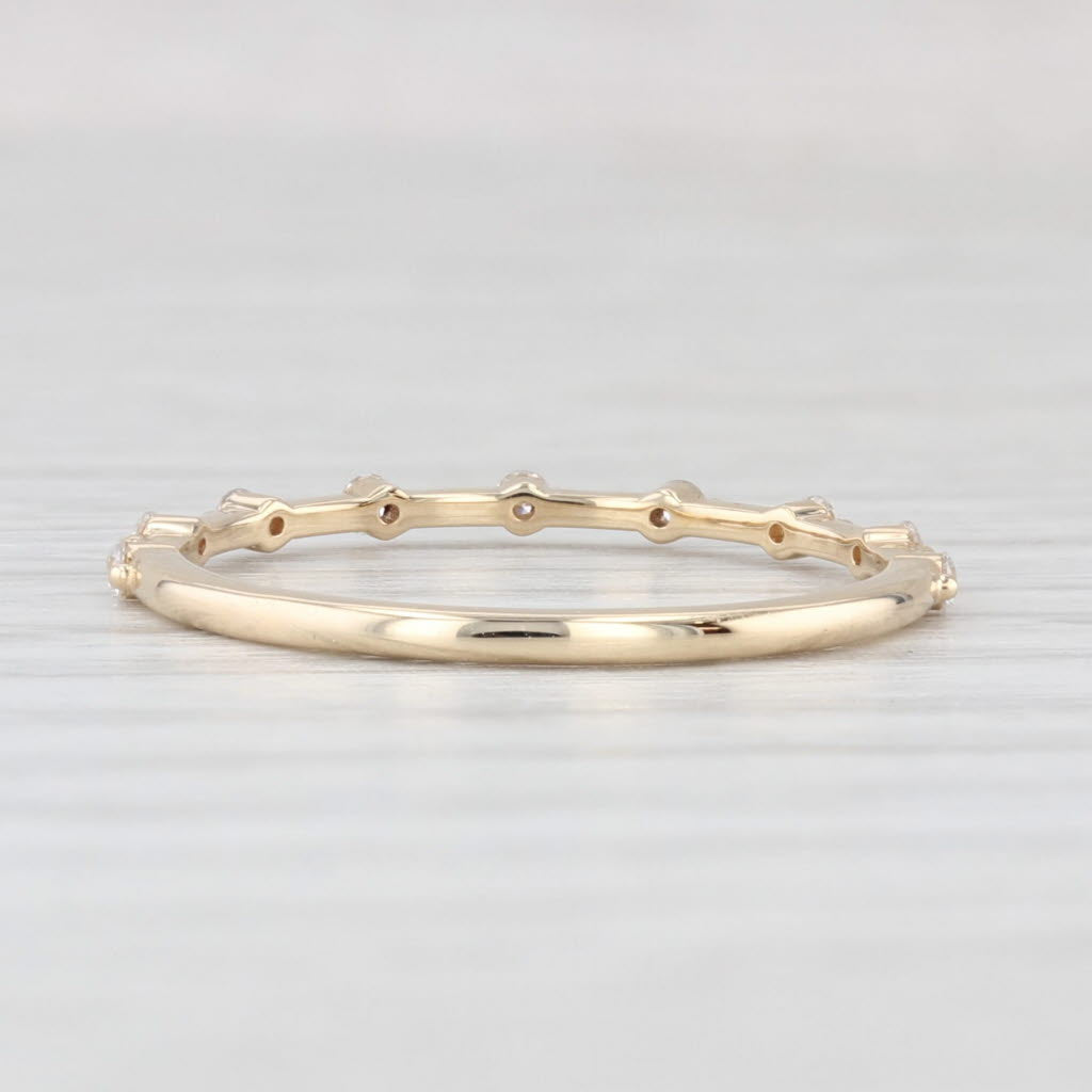 Light Gray New 0.13ctw Woven Diamond Wedding Band 14k Yellow Gold Stackable Ring Size 6.75