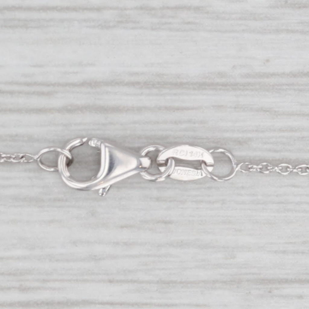 New 0.15ctw Diamond Cluster Pendant Necklace 14k White Gold Adjustable