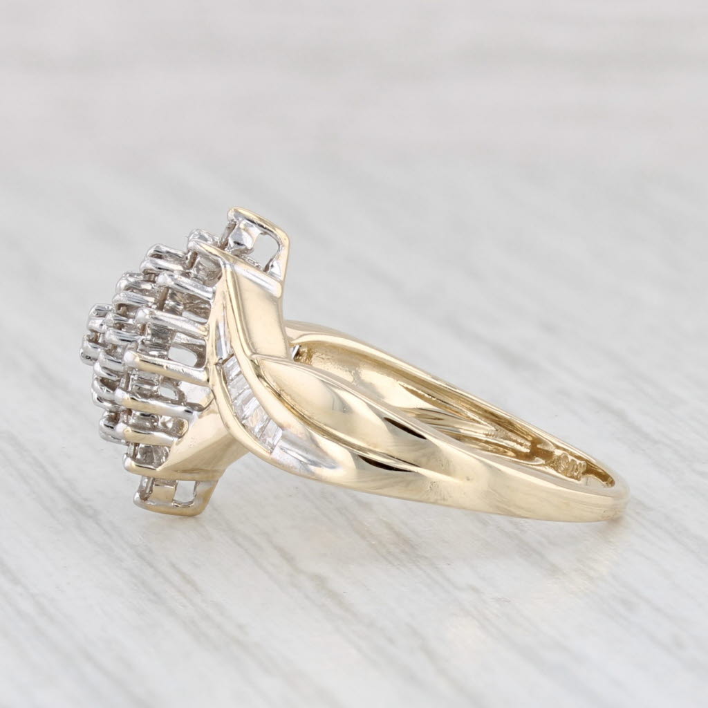 Light Gray 0.35ctw Diamond Cluster Ring 10k Yellow Gold Size 7.25