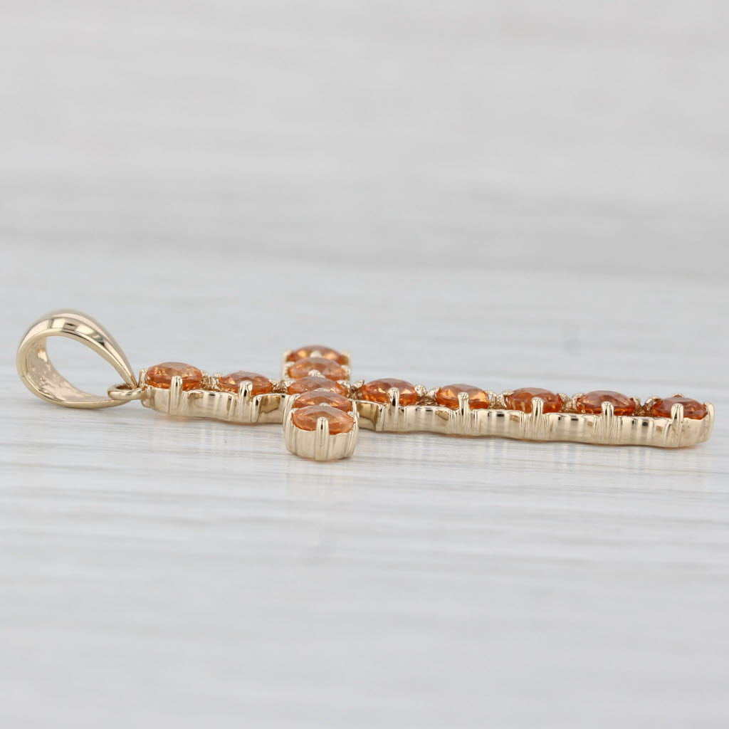 Light Gray 4ctw Spessartite Orange Garnet Pendant 14k Yellow Gold